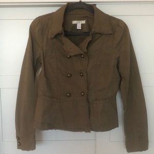 Loft Military Style Jacket with Peplum Waist